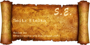 Seitz Etelka névjegykártya